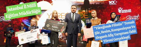 "YÜREĞİMDE FİLİSTİN" TEMALI ŞİİR, RESİM, KOMPOZİSYON VE SLOGANLI AFİŞ YARIŞMASI ÖDÜL TÖRENİ GERÇEKLEŞTİ.